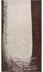 Тъмнокафяв и кремав килим, който може да се мие, 230x160 cm - Vitaus
