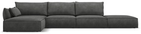 Сив ъглов диван (ляв ъгъл) Vanda - Mazzini Sofas