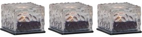 Екстериорни LED свещи в комплект 3 бр. със соларен панел (височина 5,5 cm) Icecube – Star Trading