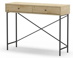 Конзолна маса с плот в дъбов декор в естествен цвят 35x110 cm Titan - Marckeric