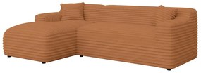 Теракотен ъглов диван от рипсено кадифе (ляв ъгъл) Martin – Ropez