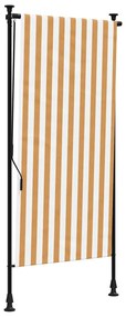 368769 vidaXL Външна ролетна щора, оранжев и бял, 120x270 см, плат и стомана