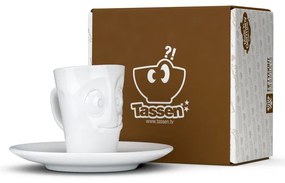 Бяла порцеланова чаша за еспресо с чинийка, обем 80 ml - 58products