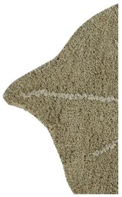 Ръчно изработен памучен детски килим подходящ за пране в цвят каки 75x100 cm Mini Monstera Olive – Lorena Canals