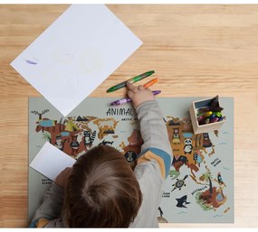 Подложка за маса , 55 x 35 cm Animals Worldmap - Really Nice Things