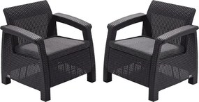 Тъмносиво градинско кресло Corfu – Keter