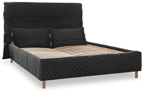 Черно тапицирано двойно легло и решетка180x200 cm Sleepy Luna - Miuform
