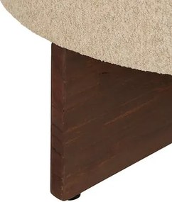 Пуф atmosphera Kayan, Букле, Слонова кост, Ø50 см