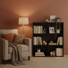 Модерен черен рафт - триетажен рафт за книги, декорации и играчки