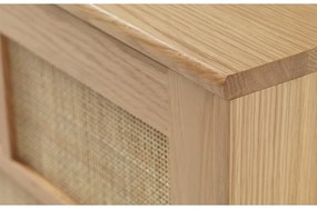 Нисък скрин от декор от дъб с плъзгащи се врати в естествен цвят 180x80 cm Barrali – Unique Furniture