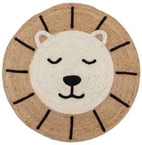 Ютен детски килим в естествен цвят 100x100 cm Leo Lion – Flair Rugs
