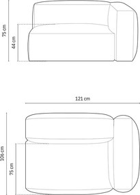 Зелен модул за диван (десен ъгъл) Martina – Micadoni Home