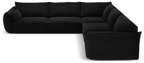 Черен кадифен ъглов диван Vanda – Mazzini Sofas