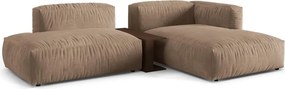 Светлокафяв кадифен модулен ъглов диван (десен ъгъл) Martina – Micadoni