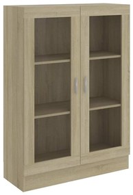 802753 vidaXL Шкаф витрина, дъб сонома, 82,5x30,5x115 см, ПДЧ