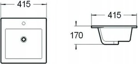 Mexen Stella мивка за вграждане в плот 41 x 41 см, бяла - 25454100