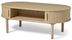 Масичка за кафе от декор от дъб в естествен цвят 60x120 cm Meta – Unique Furniture