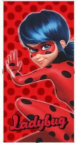 Червена памучна детска кърпа 70x140 cm Miraculous – Jerry Fabrics