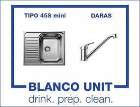BLANCO TIPO 45 S mini мат и смесител BLANCO DARAS хром Промо пакет мивка със смесител