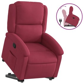 3204305 vidaXL Изправящ реклайнер стол, виненочервен, кадифе