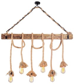 Полилей на кабел EREBOS 6xE27/40W/230V, кафяв