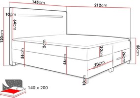Тапицирано легло Enter-Gkri Skouro-140 x 200