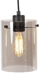 Интелигентен висящ аплик черен с опушено стъкло с 4 Wifi ST64 - Dome