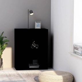 800964 vidaXL Шкаф за книги Черен 60x30x76,5 cm Инженерна дървесина
