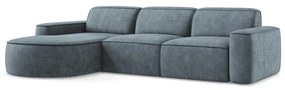 Сиво-син шенилов ъглов диван (ляв ъгъл) Omao – Makamii