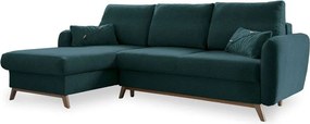 Тюркоазен ъглов разтегателен диван, ляв ъгъл Scandic Lagom - Miuform