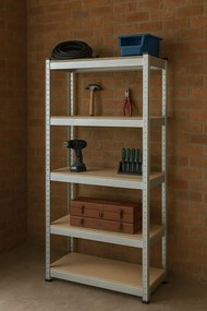 Стабилен метален стелаж за съхранение с 5 рафта 205x120x45 cm