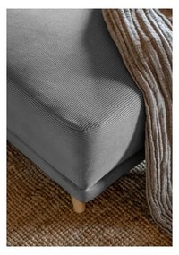 Ъглов разтегателен диван от сив велур (променлив) Lazy Lukka - Miuform