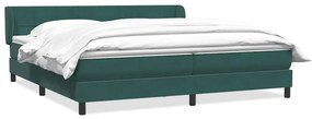 3317544 vidaXL Box Spring легло с матраци Тъмно зелено 200x210 cm кадифе