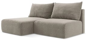 Бежов разтегателен ъглов диван с място за съхранение (ляв ъгъл) Kalena – Makamii