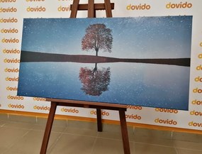Картина на платно – Звездно небе над самотно дърво