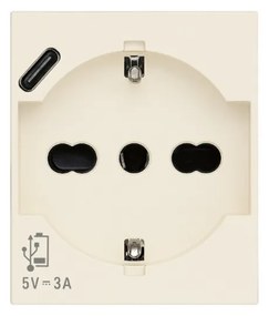 VIMAR 30210.USBC Контакт SICURY Linea, 2P+E 16A+USB-C, унив. стандарт, с детска защита, 2M, Canvas,