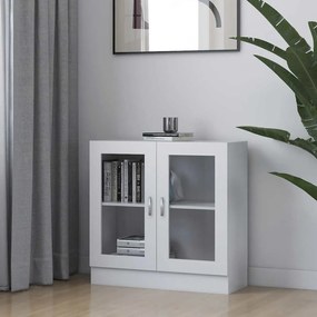 802741 vidaXL Шкаф витрина, бял, 82,5x30,5x80 см, ПДЧ