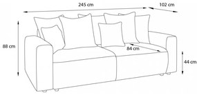 Светлосив разтегателен диван Envy - Bobochic Paris