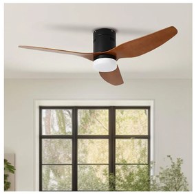 ZEVENTI - LED таванен вентилатор PADUA LED/18W/230V Wi-Fi Tuya черен/кафяв + дистанционно
