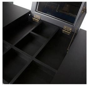 Тоалетка от борова дървесина в черен цвят Romy - WOOOD