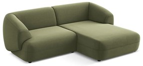 Зелен кадифен ъглов диван (десен ъгъл) Moana – Makamii