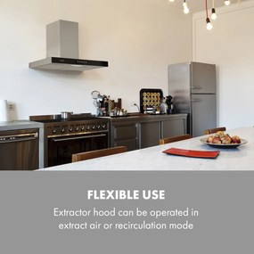 Klarstein Darya, абсорбатор, 60 см, 310 м³ / ч, неръждаема стомана, сребърен