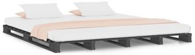 821399 vidaXL Легло от палети, сиво, 150x200 cм, бор масив, King Size