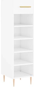 829662 vidaXL Шкаф за обувки, бял гланц, 30x35x105 см, инженерно дърво