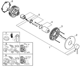 Външни части на кран за душ Grohe Essence New-Бронз mat-18,8 x 16,3