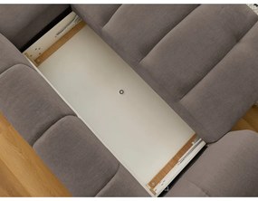 Кафяво-сив сгъваем/с място за съхранение ъглов диван (десен ъгъл) Fuji – Bobochic Paris