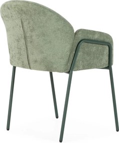 Зелени тапицирани трапезни столове в комплект 2 бр. Aslin – MOME