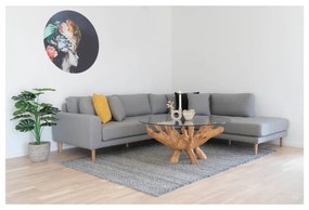 Кръгла масичка за кафе в естествен цвят със стъклен плот ø 110 cm Amazonas - House Nordic