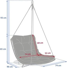 Висящо кресло Hesperide Dilmau, Плетен ратан, Цвят Глина