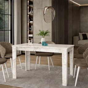 Меламинов обеден маса в цвят бял мрамор 125x72x74см.